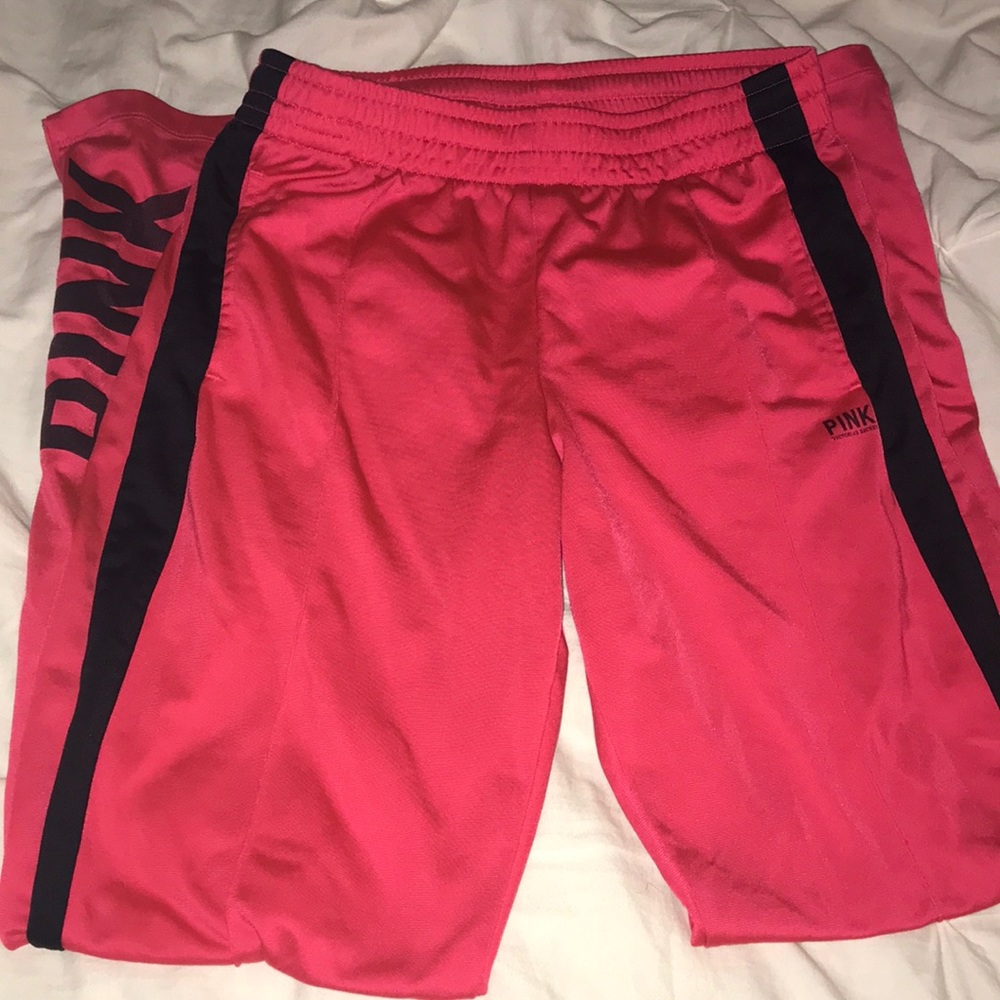 COPY - COPY - Hot pink black striped PINK by VS sweat pants